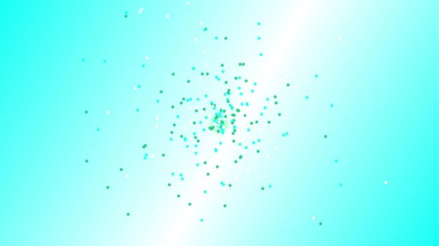 Abstract light blue background with glowing dots and particles exploding from the center for modern digital design and creative graphic projects