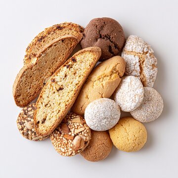 Assortment of italian biscotti and almond cookies
