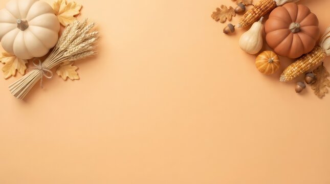 A beautifully rendered 3d illustration showcasing the spirit of canadian thanksgiving featuring pumpkins gourds and autumn foliage creating a warm and inviting seasonal