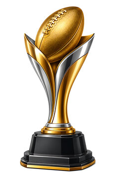 Gold and Silver Football Trophy, football trophy, gold trophy, silver trophy, championship trophy, sports award, football championship, American football, sports competition, victory award, winner tro