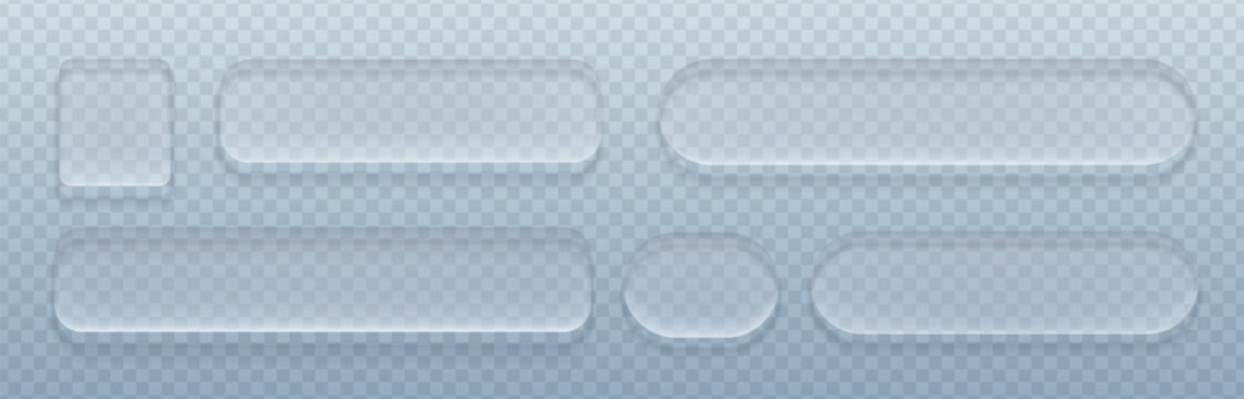 Liquid ui button with transparent glass effect and frosted texture. Modern 3d rectangle frame with glossy morphism design and translucent overlay for futuristic tech app screens.
