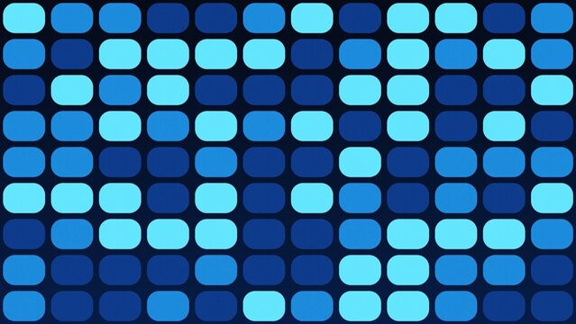 Blue and Cyan Rounded Rectangles Mosaic Grid Abstract Background