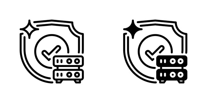 Security Shield Line Icon, Outline Symbol for Data Protection, Cyber Privacy, Antivirus Defense, Secure Connection, and Safe Access. Vector Sign Icon.