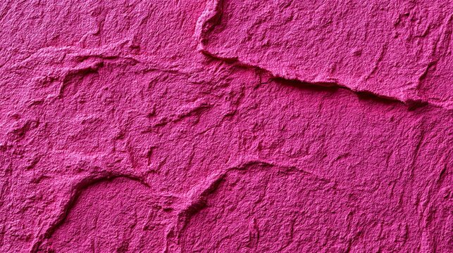 Close Up Pink Textured Wall With Rough Plaster Pattern.