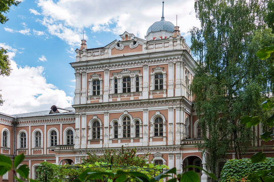 Royal country palace of empress Elizabeth of Russia in Moscow, Russia. Sunny summer day