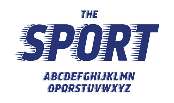 Sport speed font vector italic alphabet set with fast motion effect for gaming apparel t-shirt design