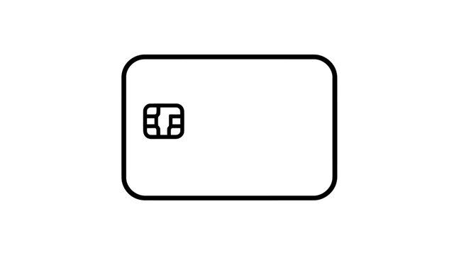 Blank Credit Card with Chip Icon.