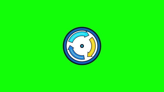 Black Letter I Rotating on a Green Screen Background