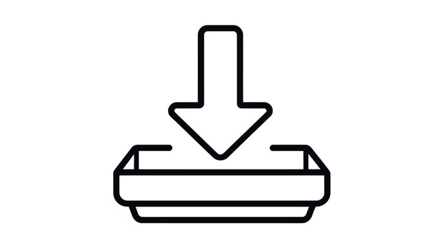 Simple line icon representing download or input action.