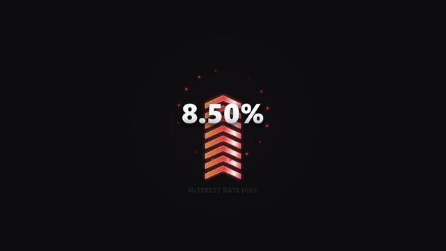 Animated Interest Rate Hike Percentage Growth Motion Graphic