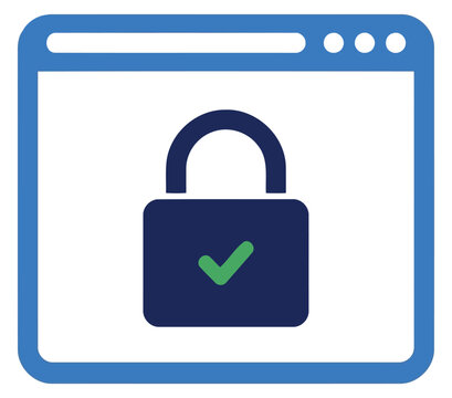 Web browser window with secure padlock icon