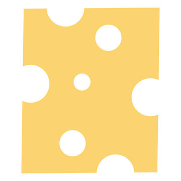Yellow Swiss cheddar cheese slice with holes dairy food frame background vector illustration