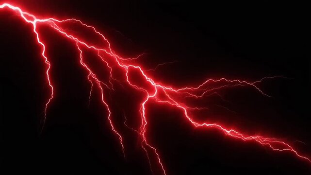 Red electrical lightning bolt flashing against a black background