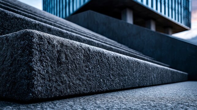 Close Up Concrete Steps Exterior Architecture Perspective.