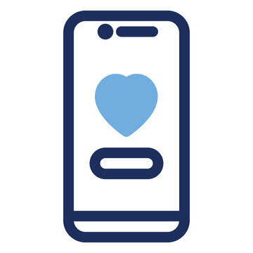 Smartphone mobile donation app duo tone icon for online charity and digital funding