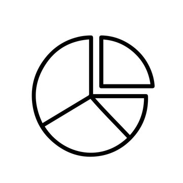 Business Pie Chart Analytics Line Icon - Data Diagram Vector Graphic