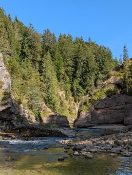 Ammer River flows through  the rocky Scheibum gorge (Ammerdurchbruch) surrounded by forest ideal for nature travel