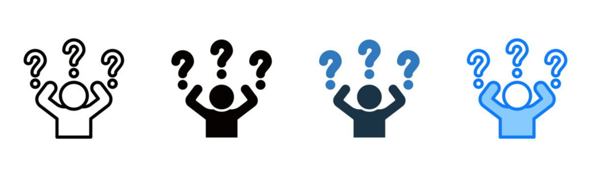 Confusion icon multiple style vector illustration