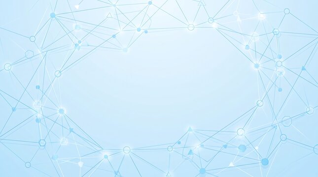 Abstract Blue Technology Background, Digital Network Connection, Plexus Structure, Futuristic Design