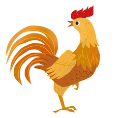 Illustration of the rooster from the 12 Chinese zodiac signs for the Lunar New Year. © Phuoc Nguyen