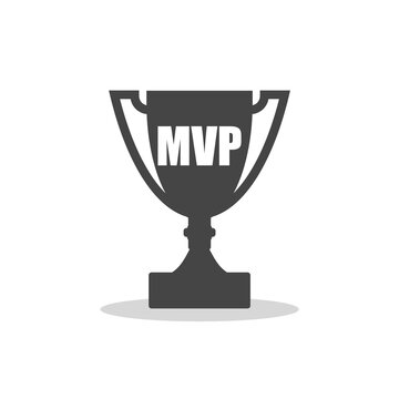 MVP trophy sign icon with shadow