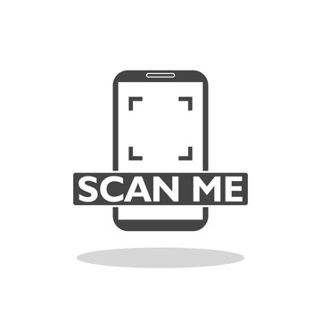 Scan me phone sign icon with shadow
