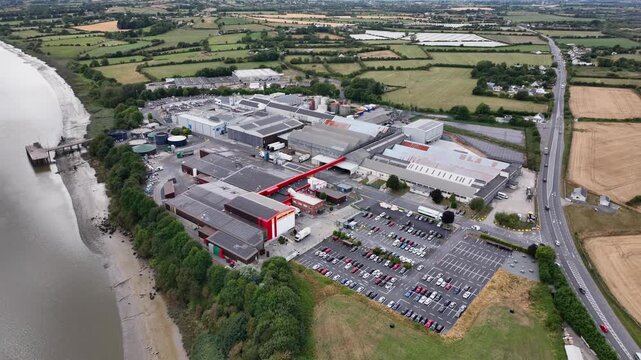 Modern Irish meat processing plant Grannagh Co Kilkenny next to The River Suir with good road access to Ireland and the continent of Europe