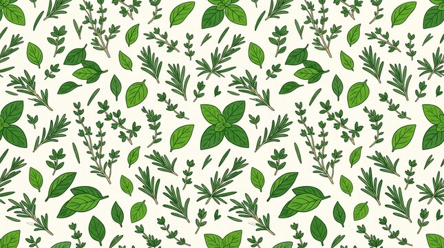 Green Botanical Leaf Seamless Pattern Natural Floral Background Organic Wallpaper Decorative Textile Design, 4K Image 