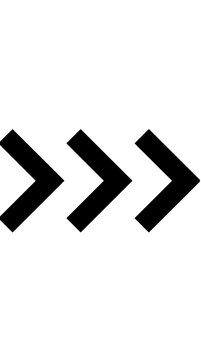 Triple arrow right pointing sign. Fast motion symbol. Forward velocity vector graphic. Speed and acceleration concept. Right directional navigation icon. Geometric chevron set. Minimalist vector