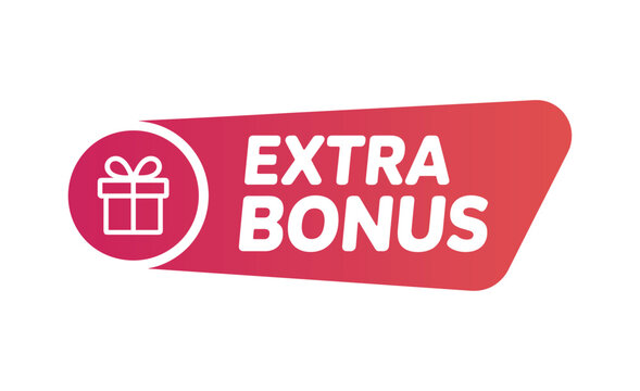 Extra Bonus Graphic: A stylized graphic announcing an Extra Bonus accompanied by a gift icon, perfect for promotions and marketing campaigns.