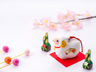 Naklejka premium 未年の年賀素材