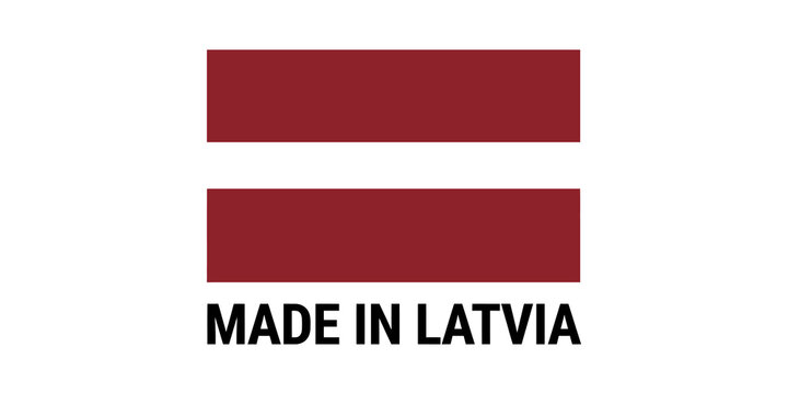Made in latvia flag design for product labeling and origin identification.