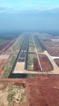 Vertical Aerial View of Alluri Sitarama Raju International Airport Bhogapuram Under Construction Andhra Pradesh India
