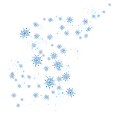 Fototapeta premium Blue Falling Snowflakes PNG Transparent Christmas Background
