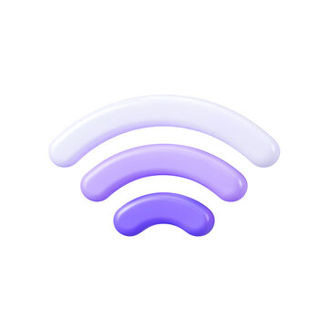 3D Wi-Fi Signal Icon with Transparent Background