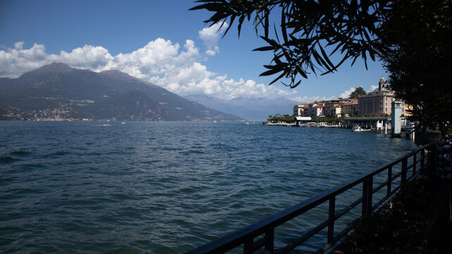 the picturesque town of Bellagio nestled on a peninsula in Lake Como, Italy,