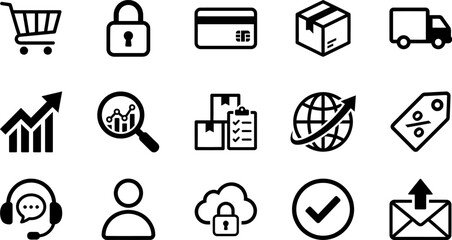 Fototapeta premium Set of E-commerce and Online Business Icons for Websites and Presentations