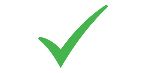 Check mark sign in light green color isolated on transparent background. © Hanis