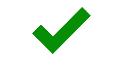 Check mark symbol in dark green color isolated on transparent background. © Hanis