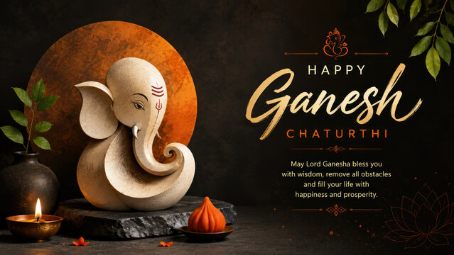 Ganesh chathurthi card concept