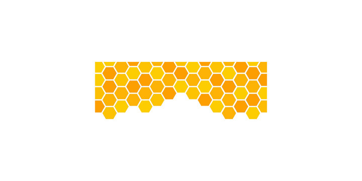 Honeycomb hexagonal pattern background with yellow and orange gradient cells.