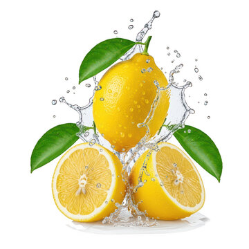 Freshly squeezed lemon juice with vibrant citrus fruits and leaves