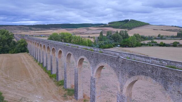 No&aacute;in Aqueduct, built during the reign of Charles III of Spain to bring drinking water to Pamplona. World Heritage Site. No&aacute;in. Navarre. Spain. Europe