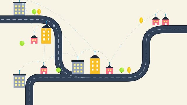 Eco Friendly Smart City IoT Flat Map