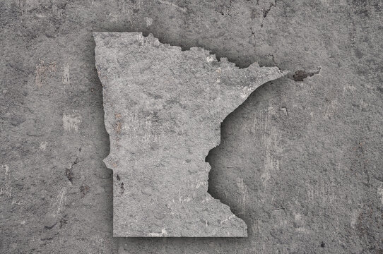 Karte von Minnesota auf verwittertem Beton