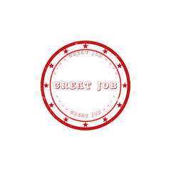 Fototapeta premium Red circular rubber stamp graphic with business text design for office documents and official paper branding