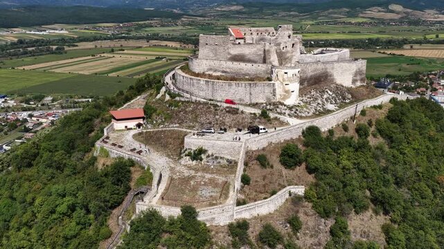 Aerial view of Deva Castle, Deva, Romania