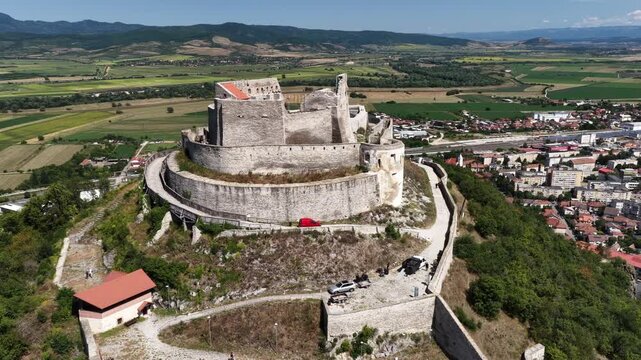 Aerial view of Deva Castle, Deva, Romania