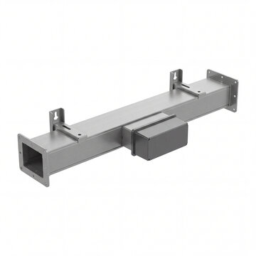 Waveguide component: A crucial component in microwave systems, this section of waveguide with a junction box is designed for efficient signal transmission in various electronic applications.