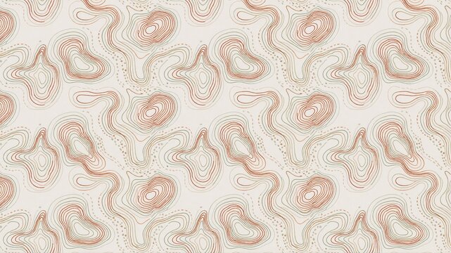 Seamless abstract topographic line pattern in earth tones